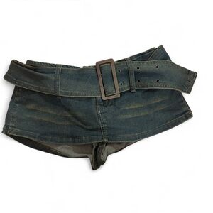 Denim Belted Women Shorts
